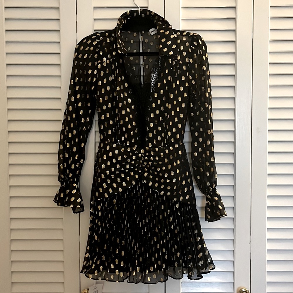 Self Portrait Black and Gold dress